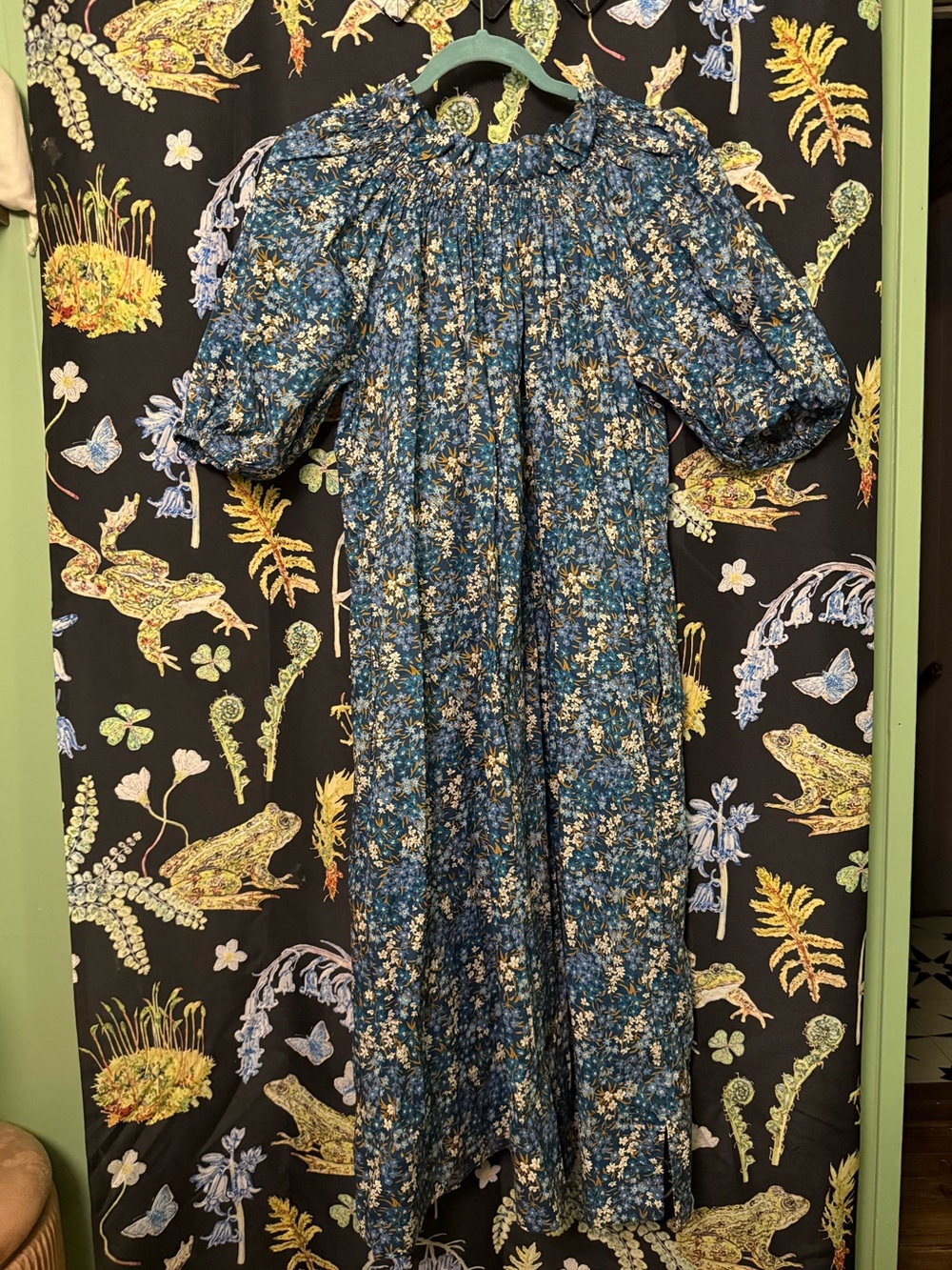 J Crew Liberty London blue dress small - Picture 4 of 4